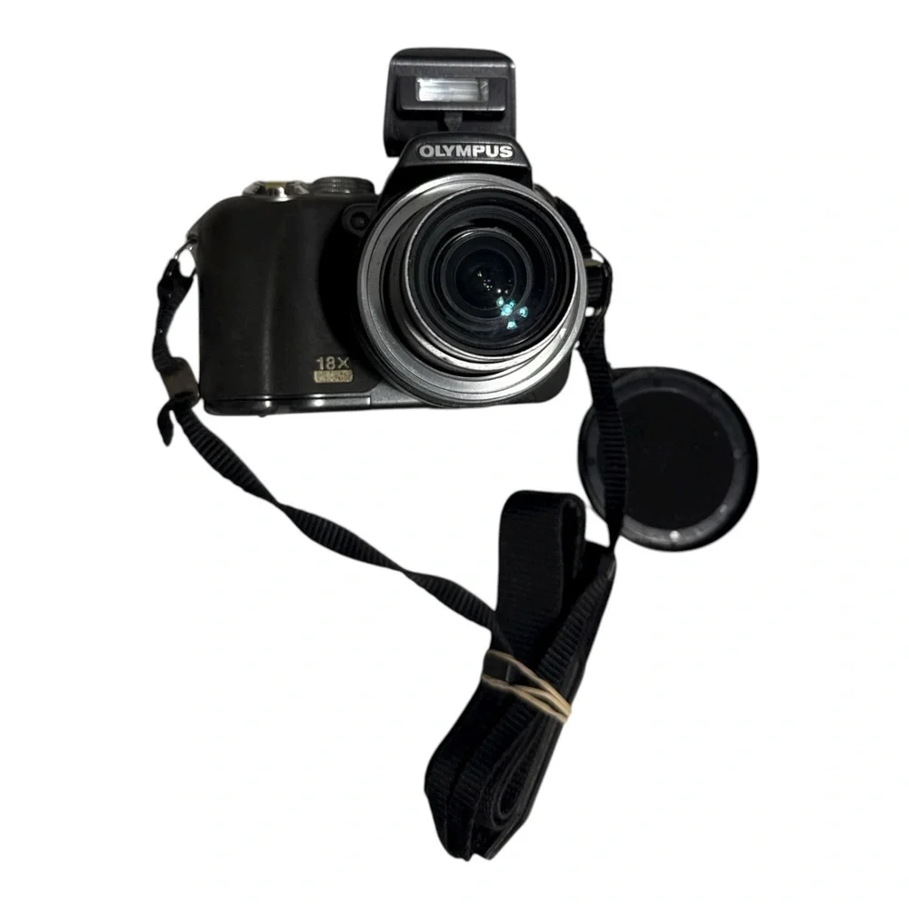Olympus Black Digital Camera with Lens and Strap